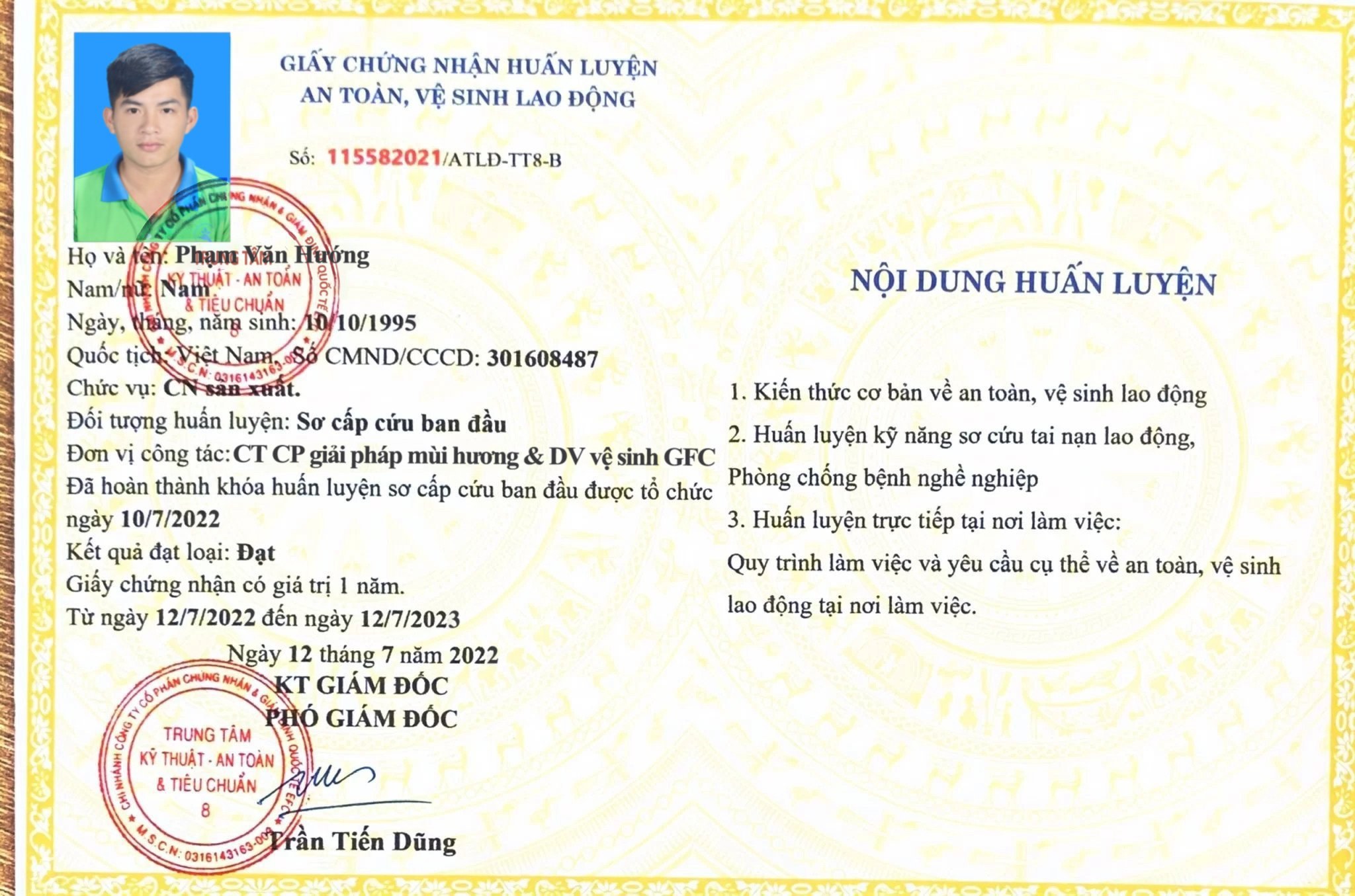 Chứng chỉ chứng nhận