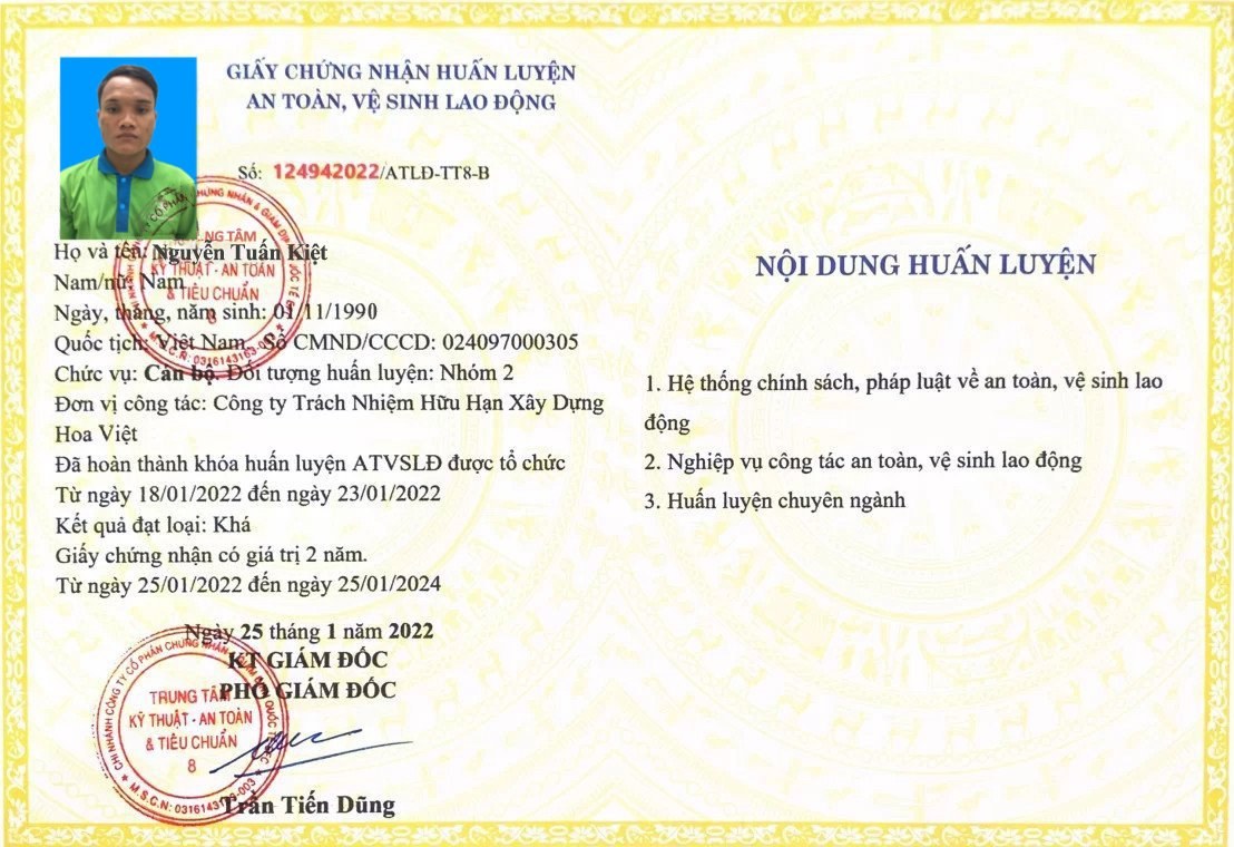 Chứng chỉ chứng nhận