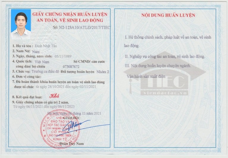 Chứng chỉ chứng nhận
